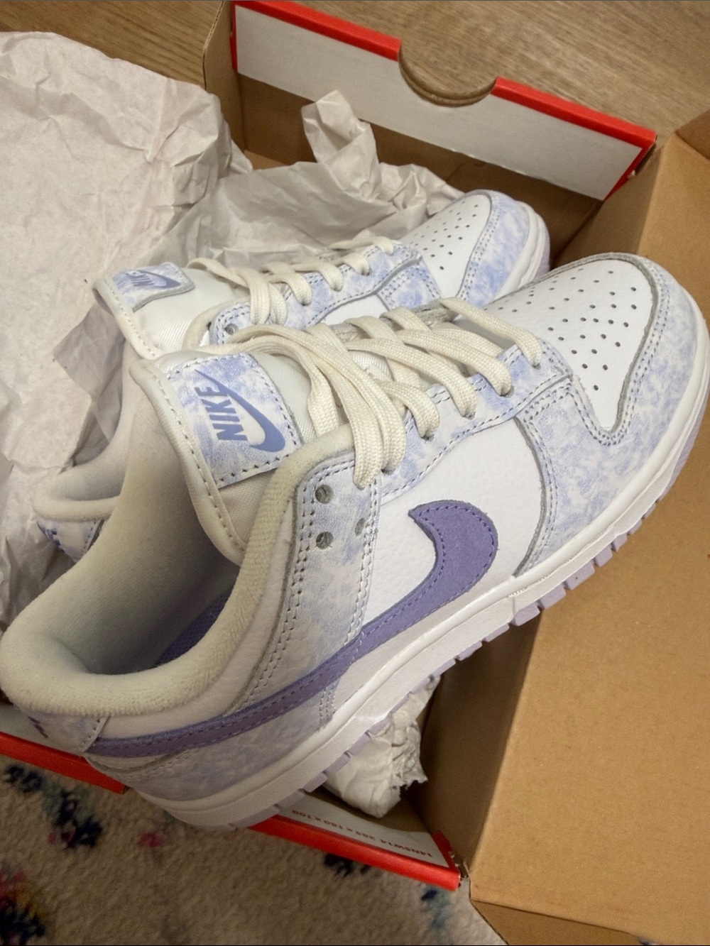 Nike Women's Low-Top Sneakers in Purple and White